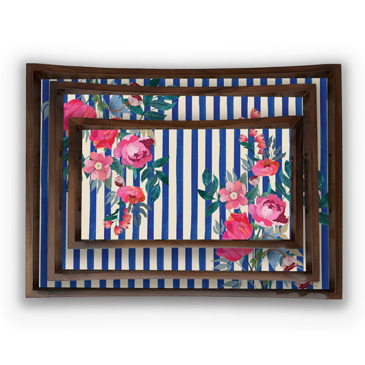 Stripes & Petal Tray Set