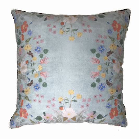 Pale Blossom Blue Cushion Cover