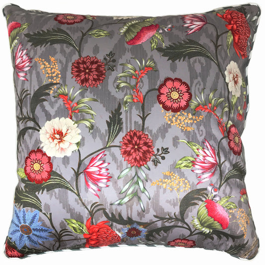 Vibrant Chintz on Ikat Cushion Cover