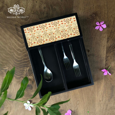 Delicate Floral Cutlery Tray