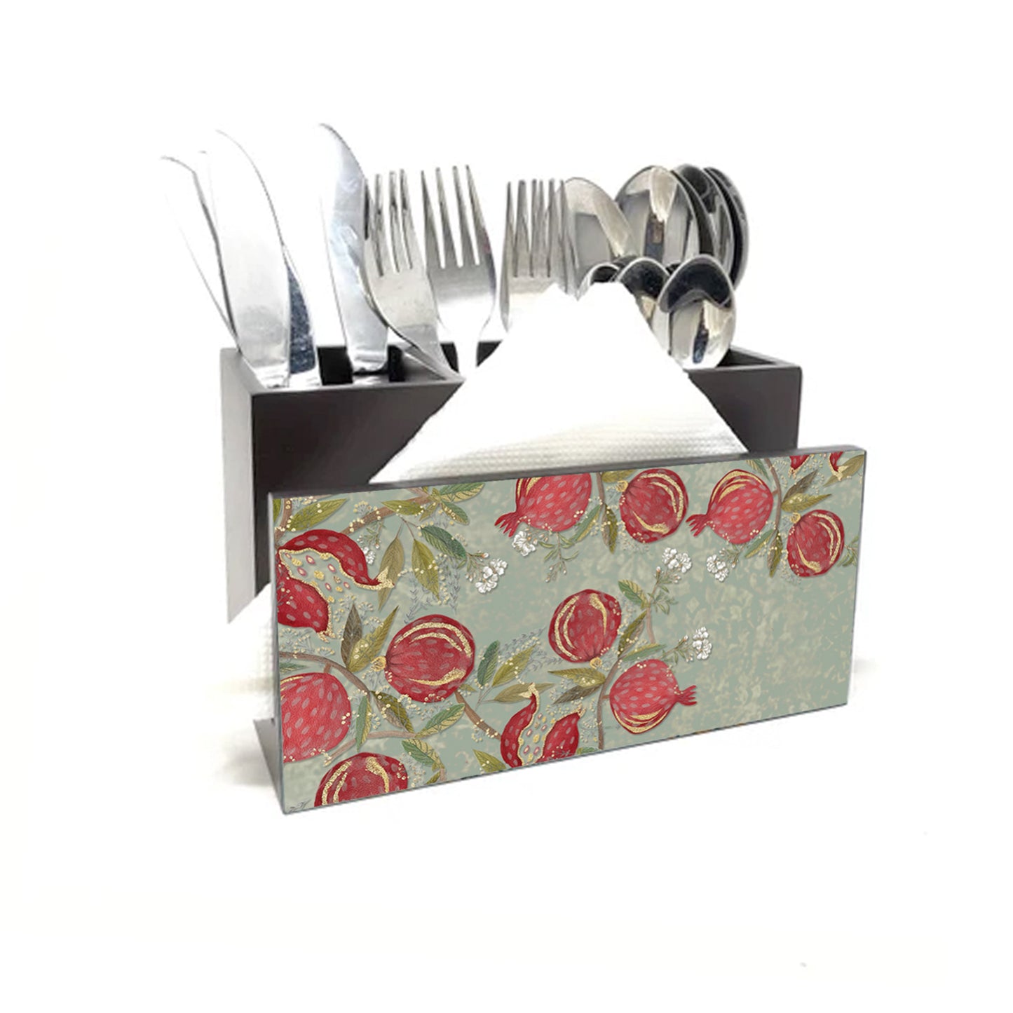 Pom Royale Cutlery Stand with Tissue Paper Holder