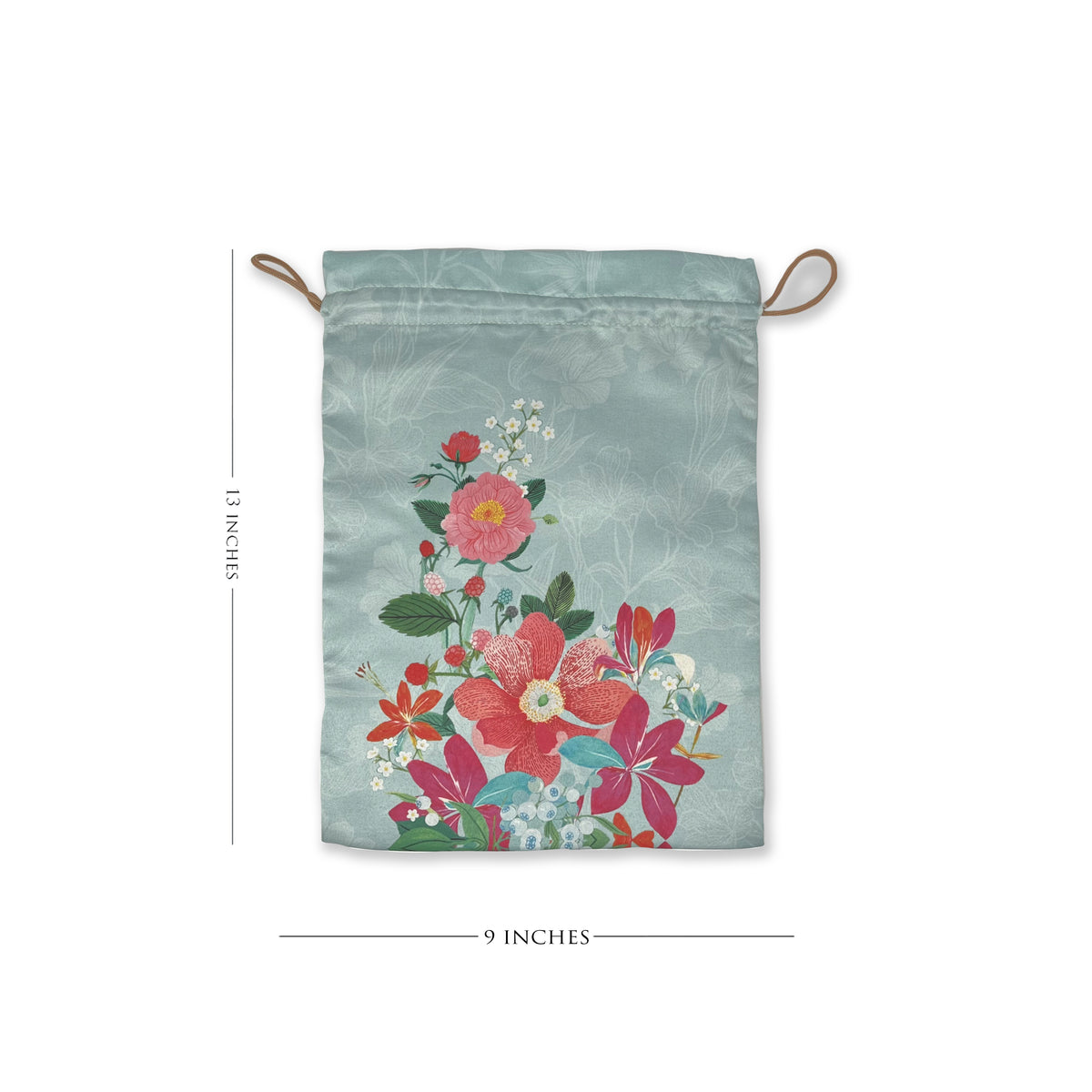 Whispering Bloom Drawstring Pouches