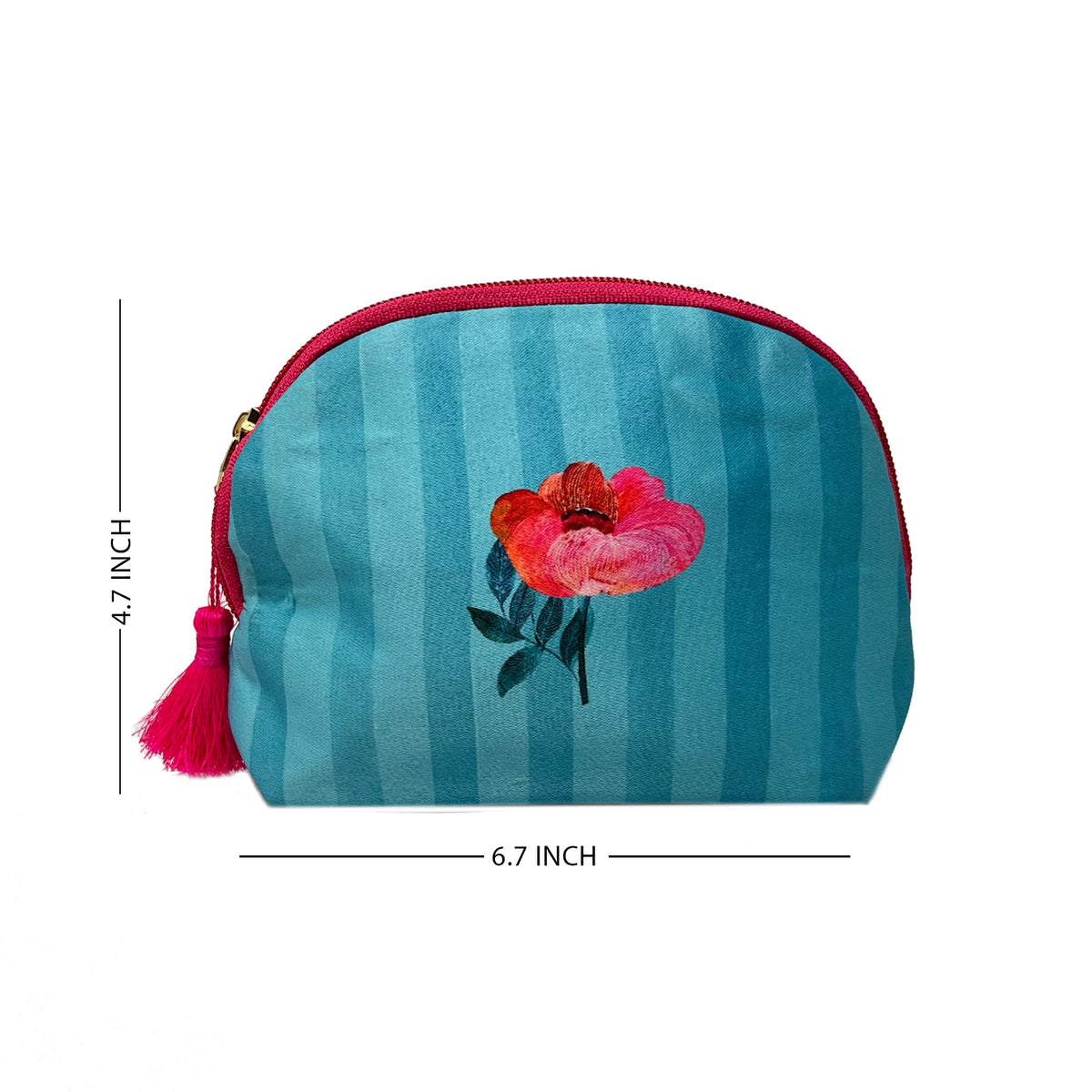 Striped Flower Small Pouch