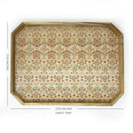 Delicate Floral Wooden Tray Set