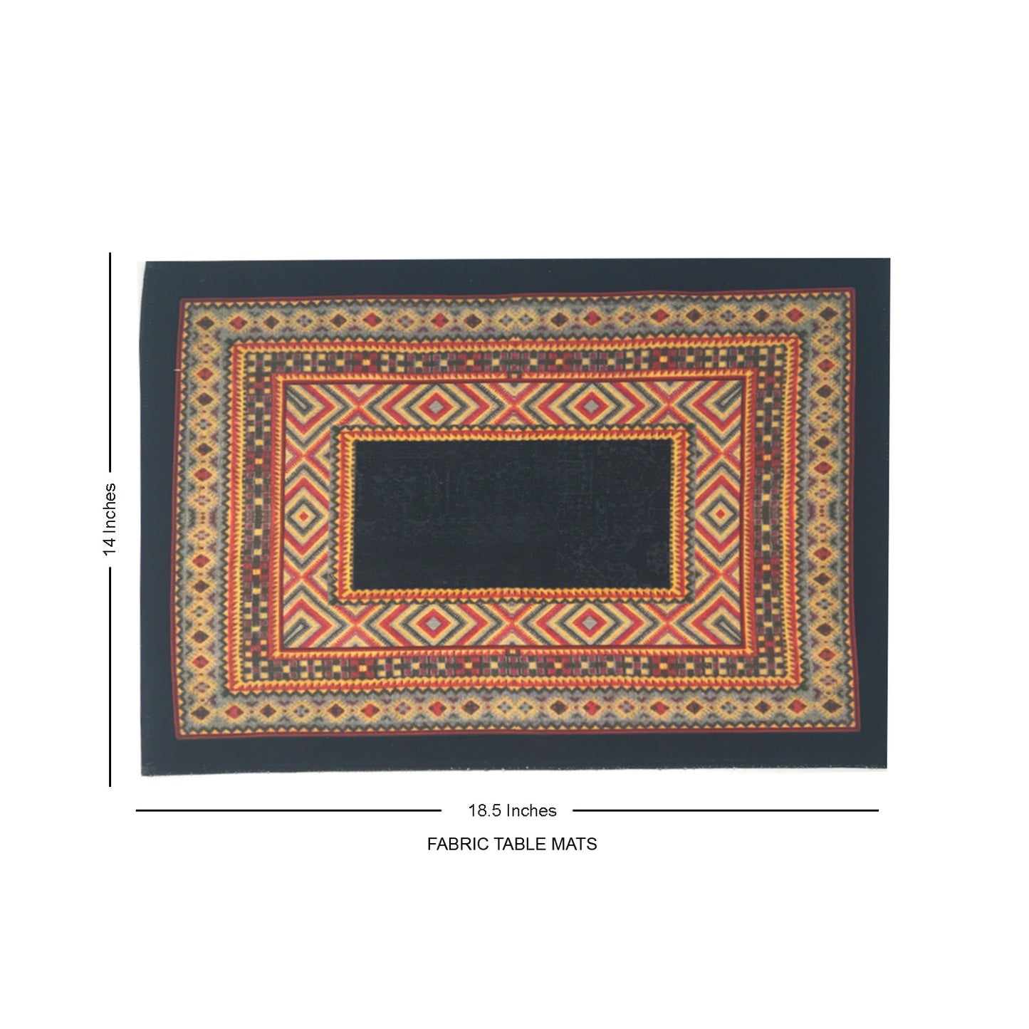 Contemporary Ikat Cotton Fabric Table mats (set of 2)