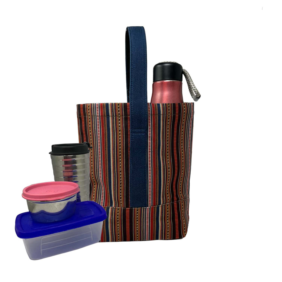 Blue Stripes Mini Lunch Bag