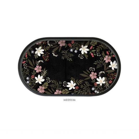 Midnight Bloom Oval Tray Set