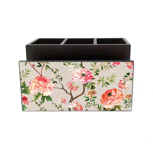 Peonys in Bloom Cutlery Stand with Tissue Paper Holder