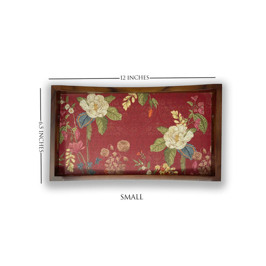 Indian Mogra Wooden Tray Set
