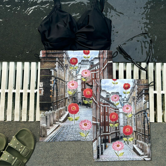 Urban Bloom Scape Drawstring Pouches
