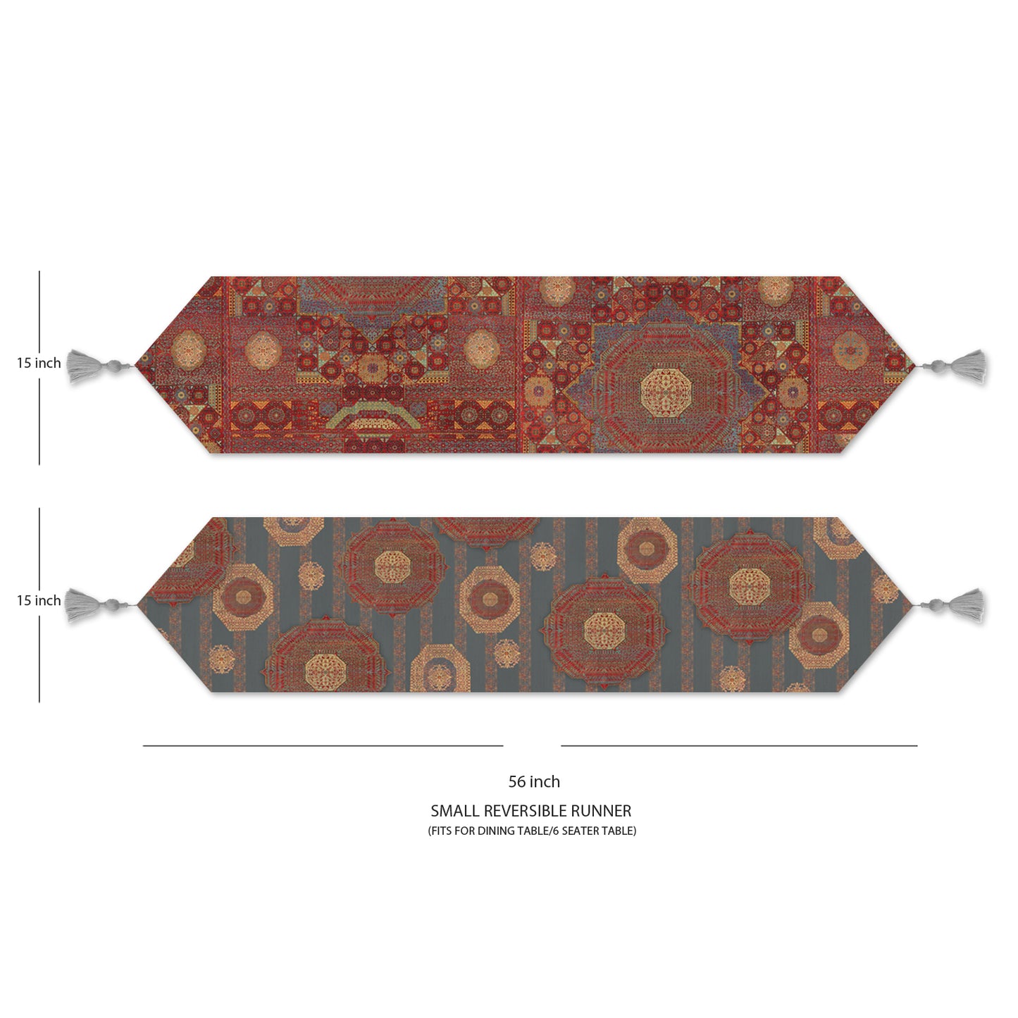 Moorish Boota Reversible Table Runner
