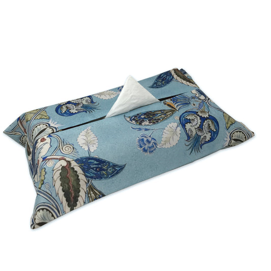 Azure Foliage Fabric Tissue Box Cover