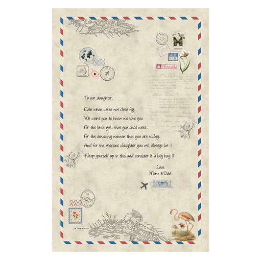 To Daughter - Wrapped In Love, Mom & Dad Cotton Blanket