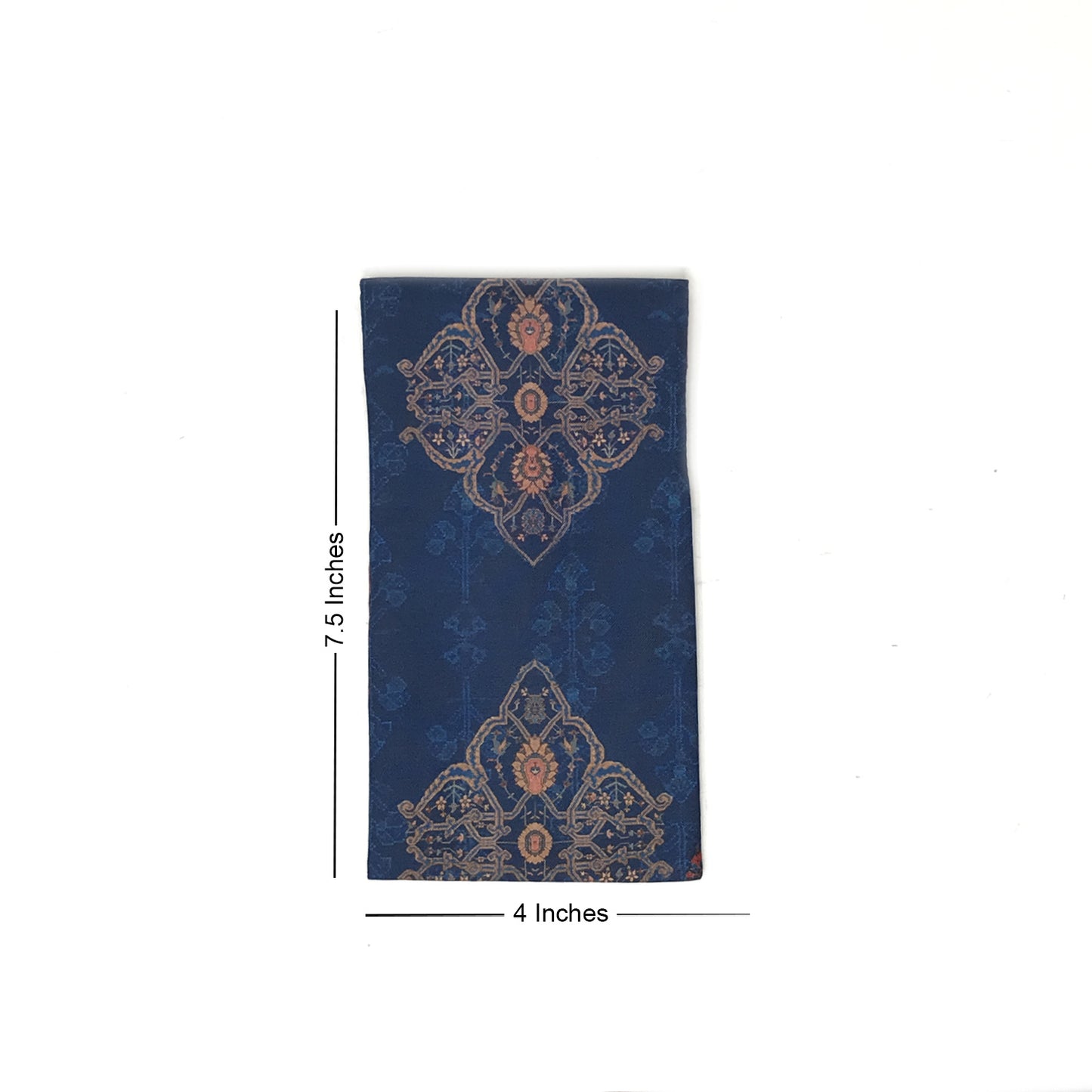 Ornate Blue Mughal Boota Rust Gift Envelope - Small