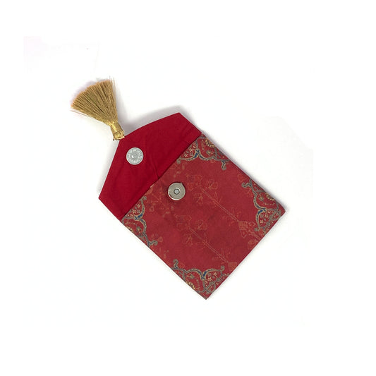 Ornate Mughal Boota Rust Gift Pouch - Mini