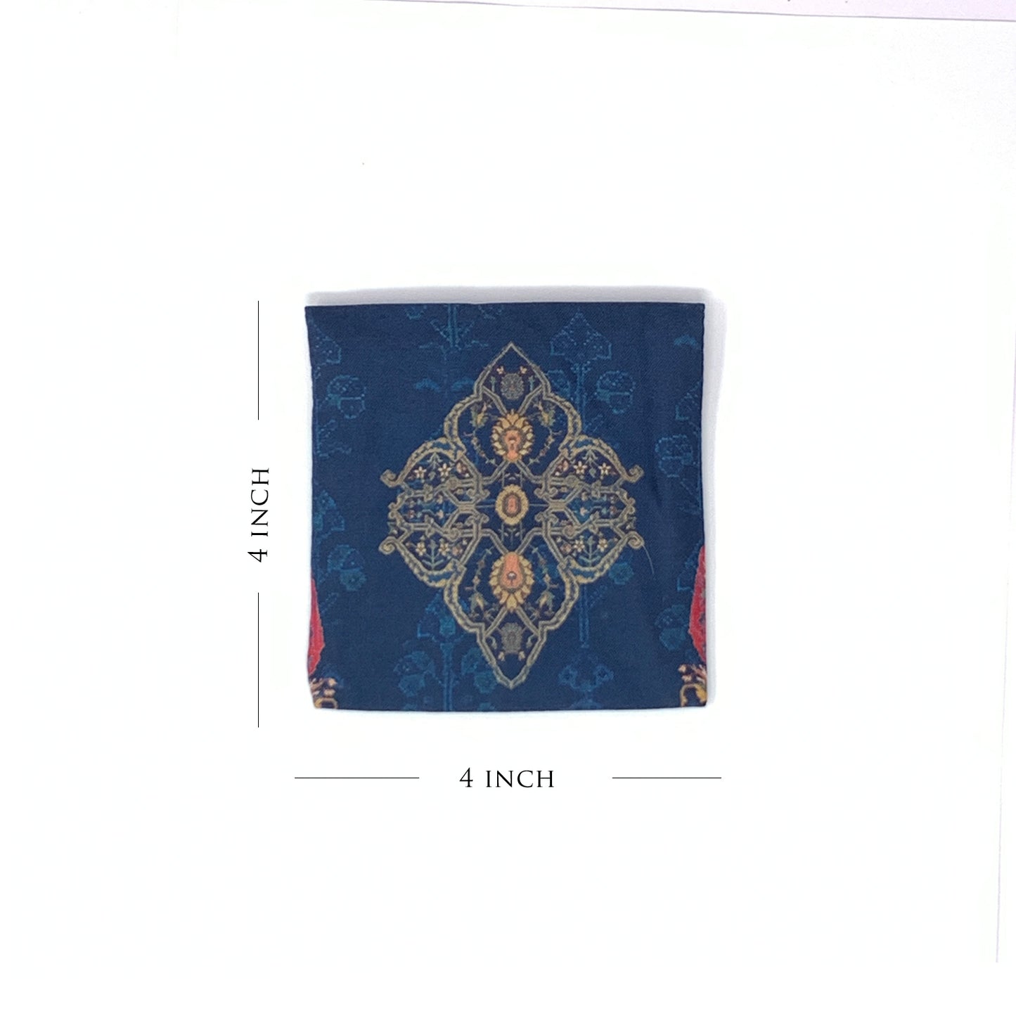 Ornate Mughal Boota Deep Blue Gift Pouch - Mini