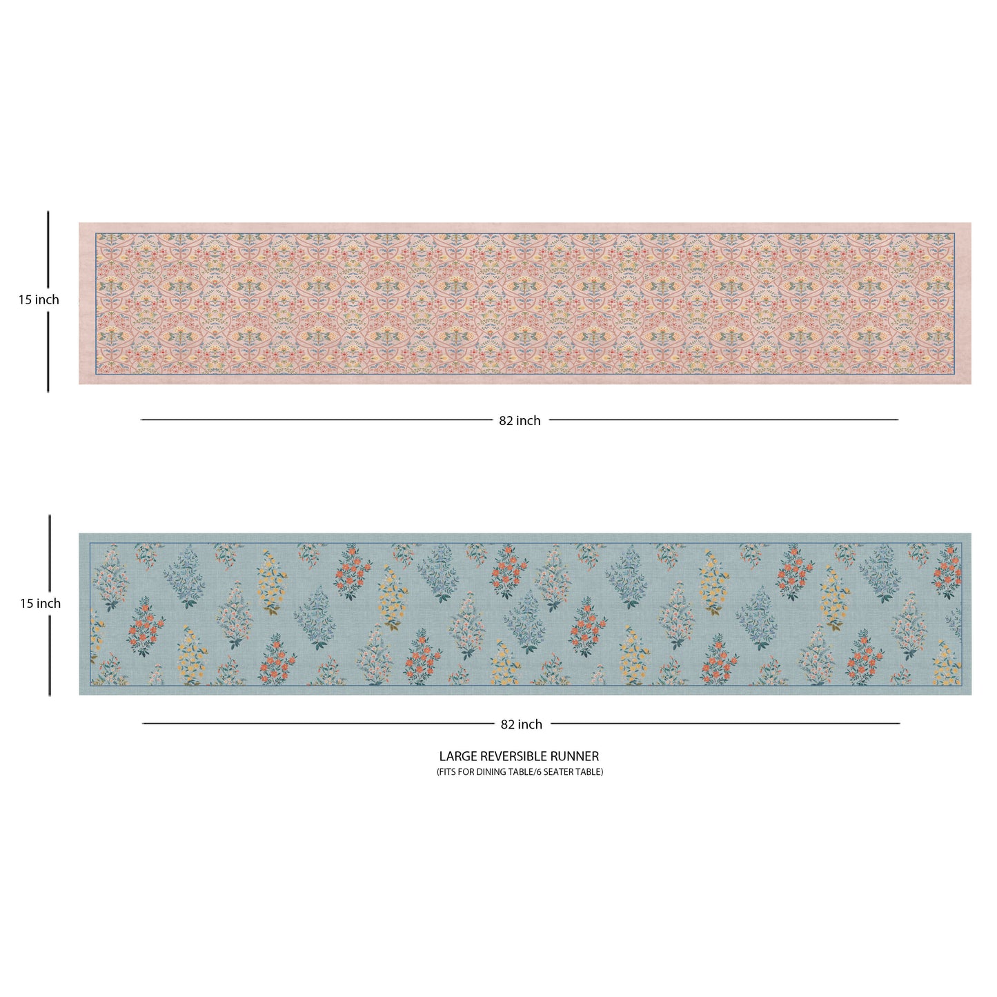 Floral Bushes Reversible Table Runner