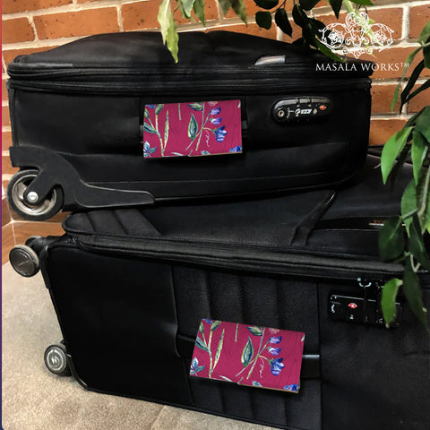 Fuchsia Blossom Luggage Identifier (Set Of 2)