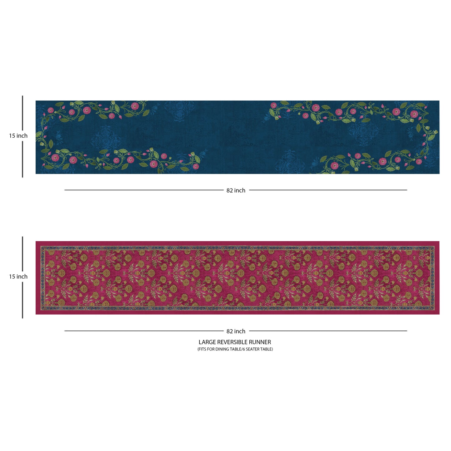 Lotus Jaal Reversible Table Runner