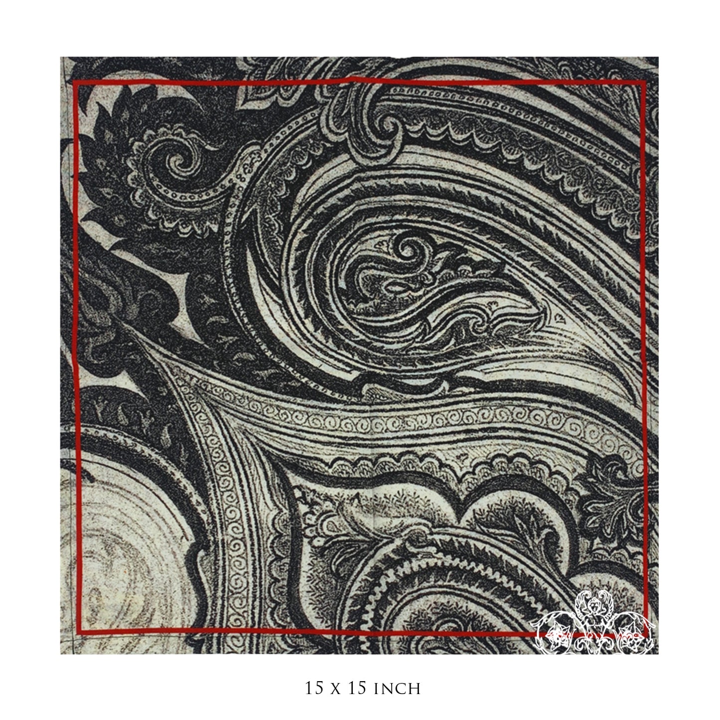B&W Paisley Set Of 6 Table Napkins
