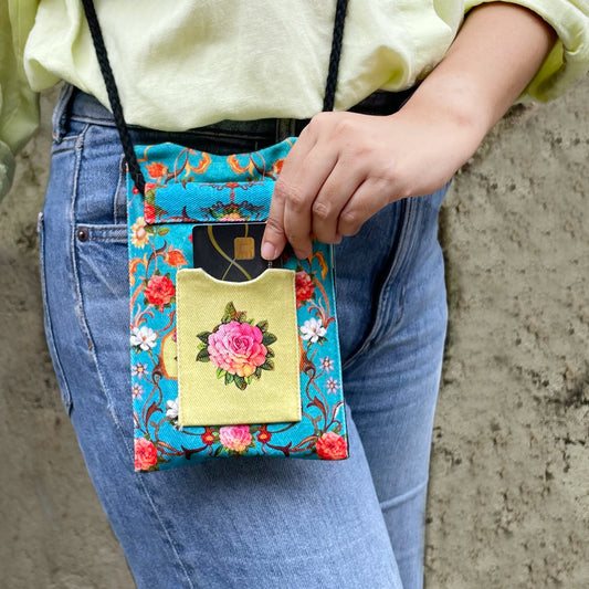 Floral Grunge Walking Cross Body Sling