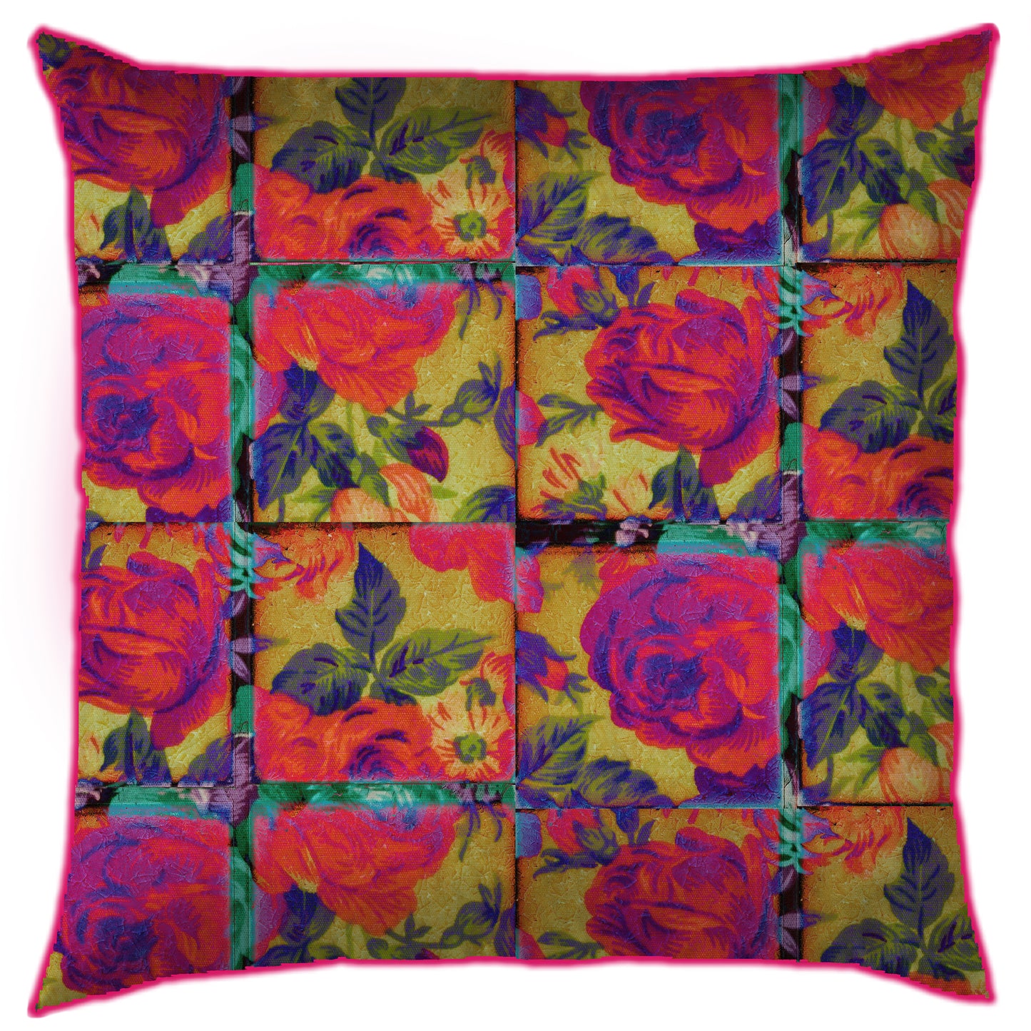 Pink Bohemian Summer Floral Cushion