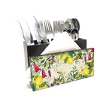 Lemon Lush Cutlery Stand with Tissue Paper Holder