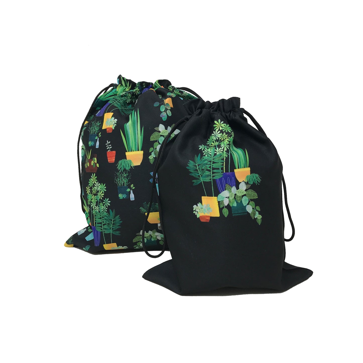 Midnight Botanical Drawstring Pouches