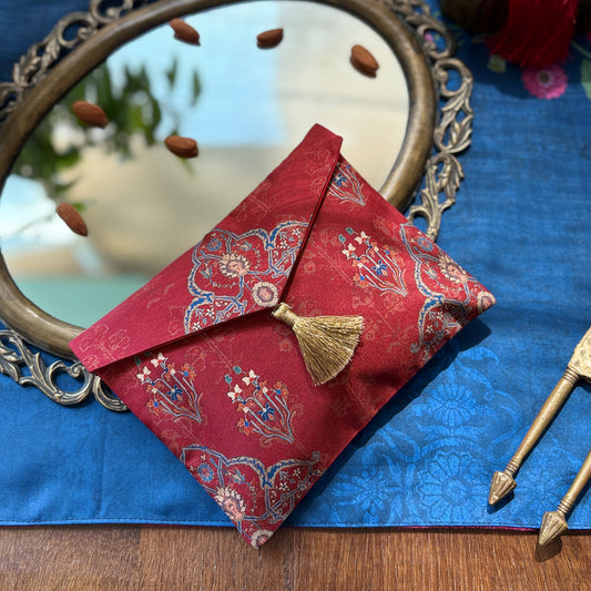 Ornate Mughal Boota Rust Gift Envelope - Medium