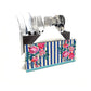 Stripes And Petal Cutlery Stand with Tissue Paper Holder.