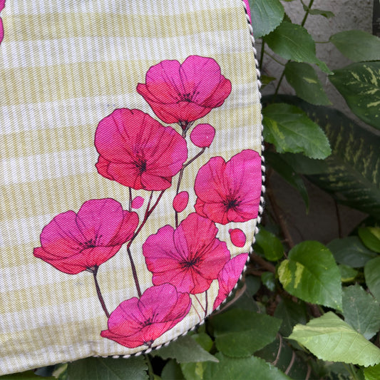 Poppy Rush Oval Tote Bag