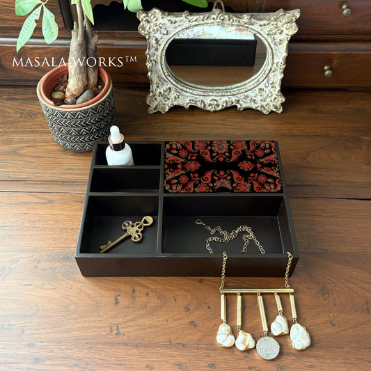 Black Paisley Organiser Tray
