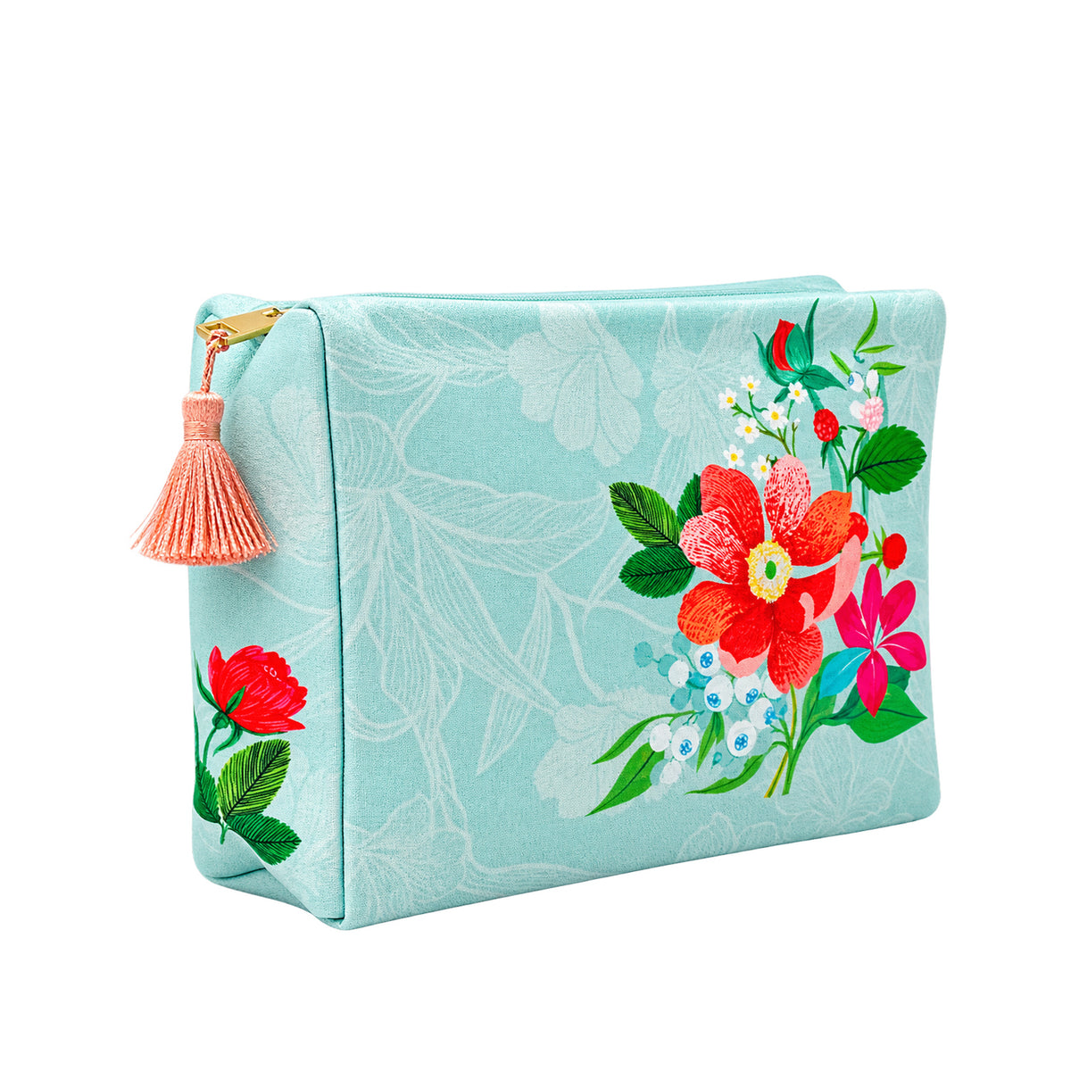 Whispering Blooms Square Pouch - Large