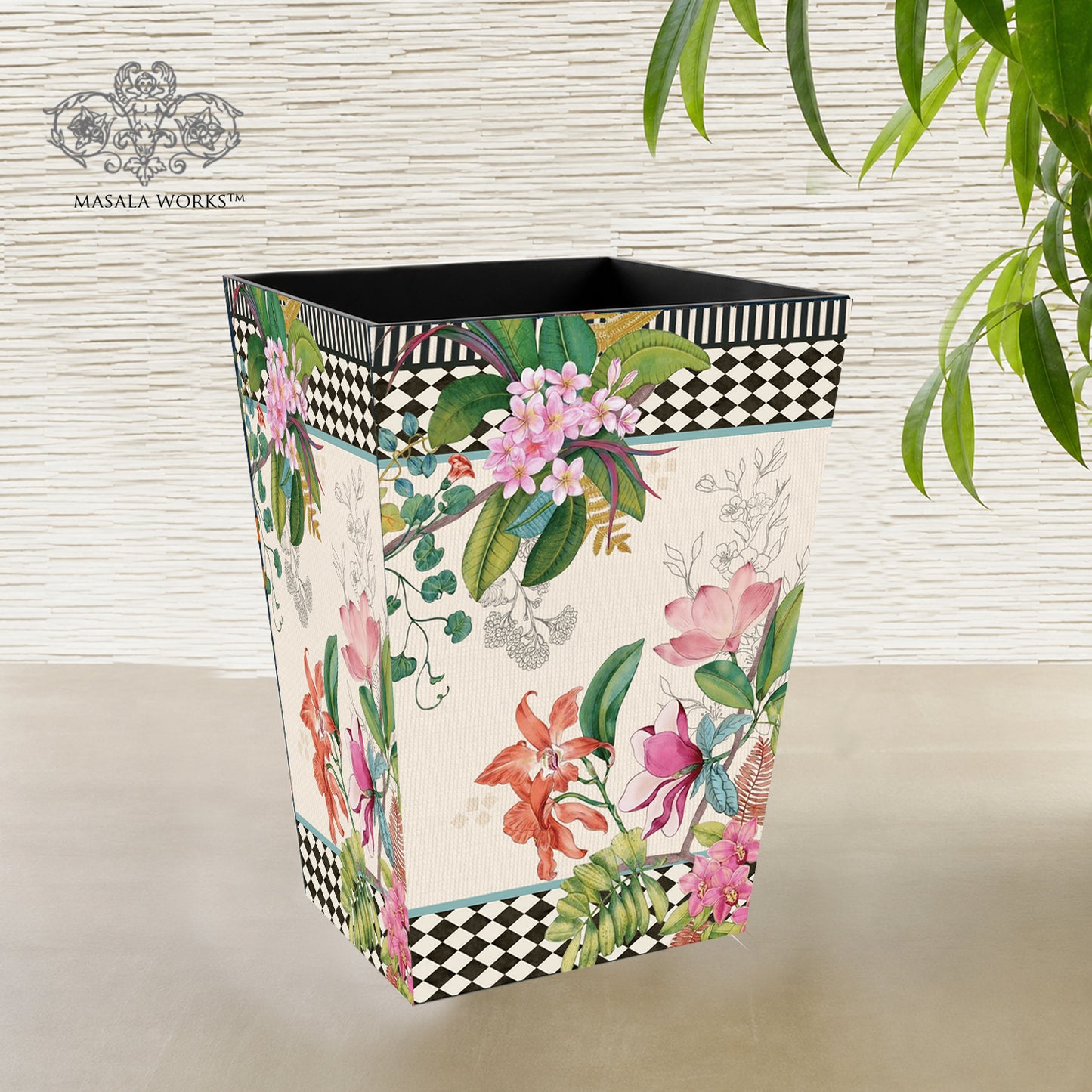 Monochrome Meadow Dustbin Small