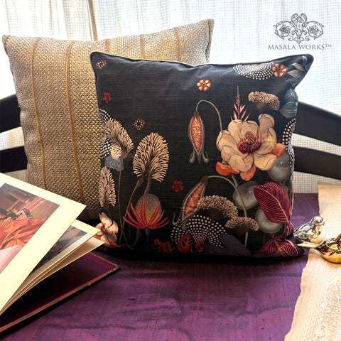 Midnight Blooms Cushion Cover
