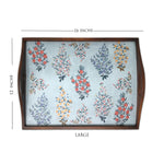 Floral Bushes Wooden Tray Set