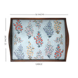 Floral Bushes Wooden Tray Set