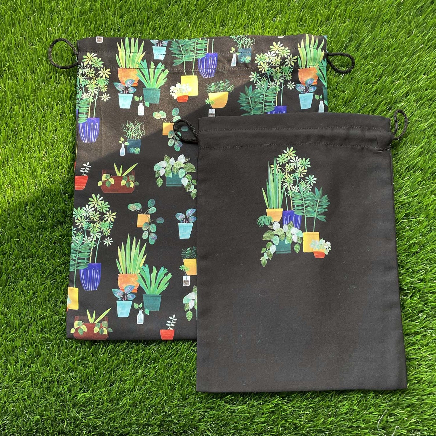 Midnight Botanical Drawstring Pouches
