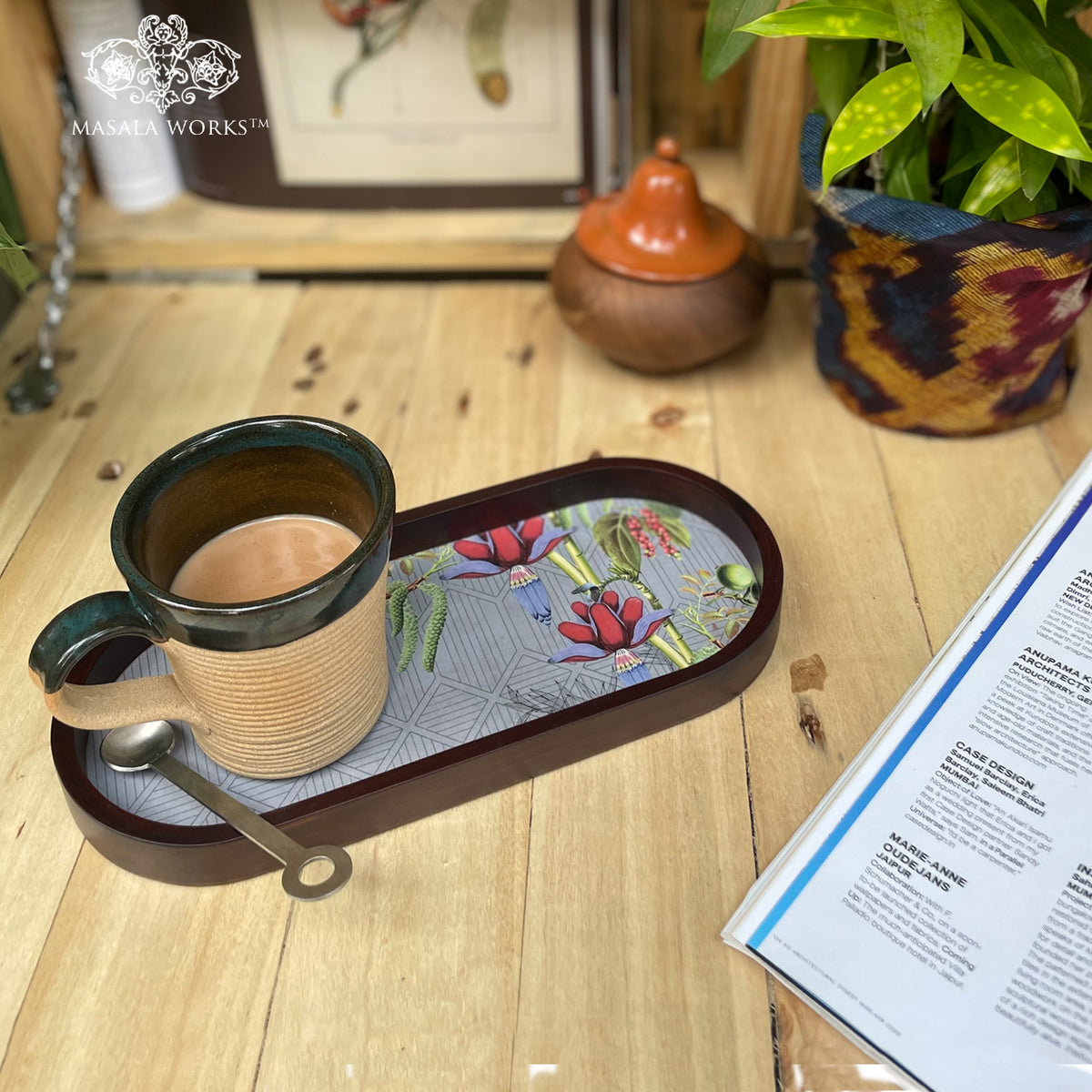 Tropical Blooms Oval Small Tray
