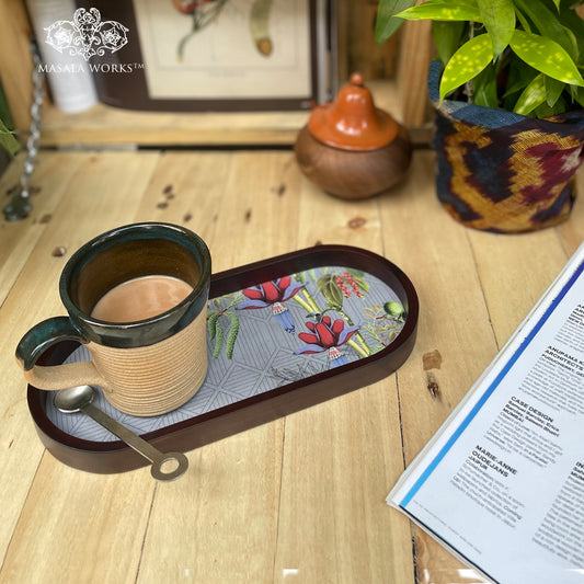 Tropical Blooms Oval Small Tray