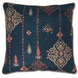 Ornate Mughal Boota Deep blue cushion cover