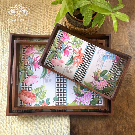 Monochrome Meadow Tray Set