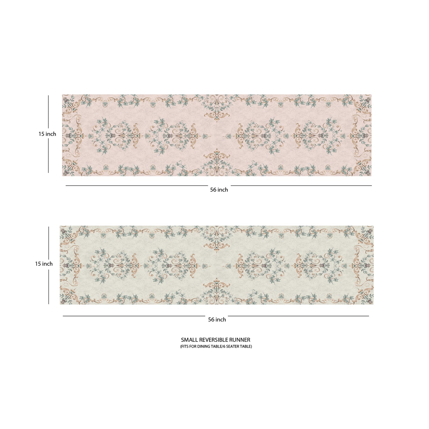 Pale Florids Reversible Table Runner