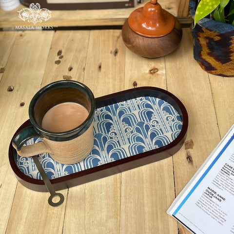 Contemporary Art Deco Oval Small Tray