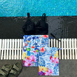 Radiant Garden On Ink Drawstring Pouches