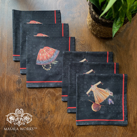 Royal Robe and Skirt Set Of 6 Table Napkins