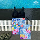 Radiant Garden On Ink Drawstring Pouches