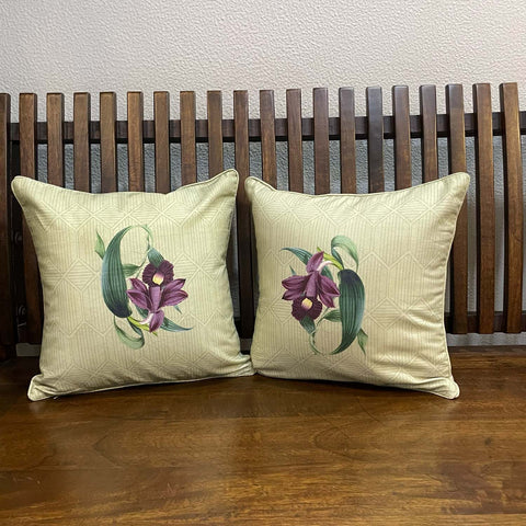 Mint Tropical Flower Cushion Deal (Set of 2)