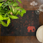 Ornate Elephant Fabric Table mats ( 2pcs )