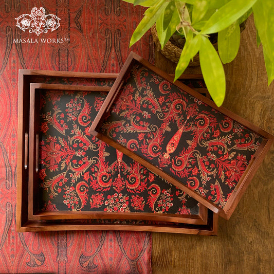 Jamawar Paisley Tray Set